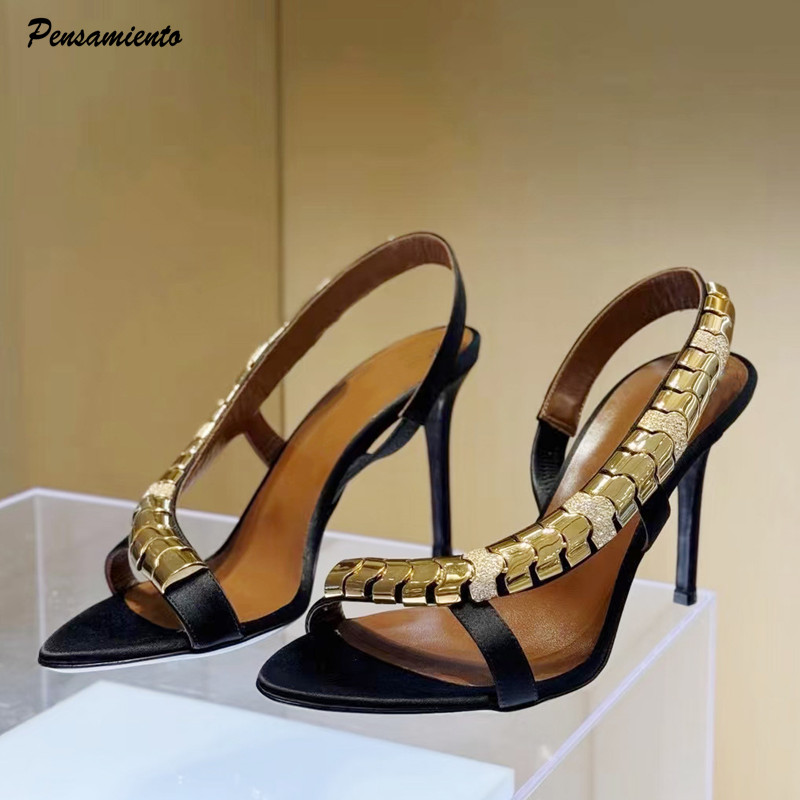 Summer Clothing Items - Sandal Gladiator Wanita Satin Berpayet Rhinestone