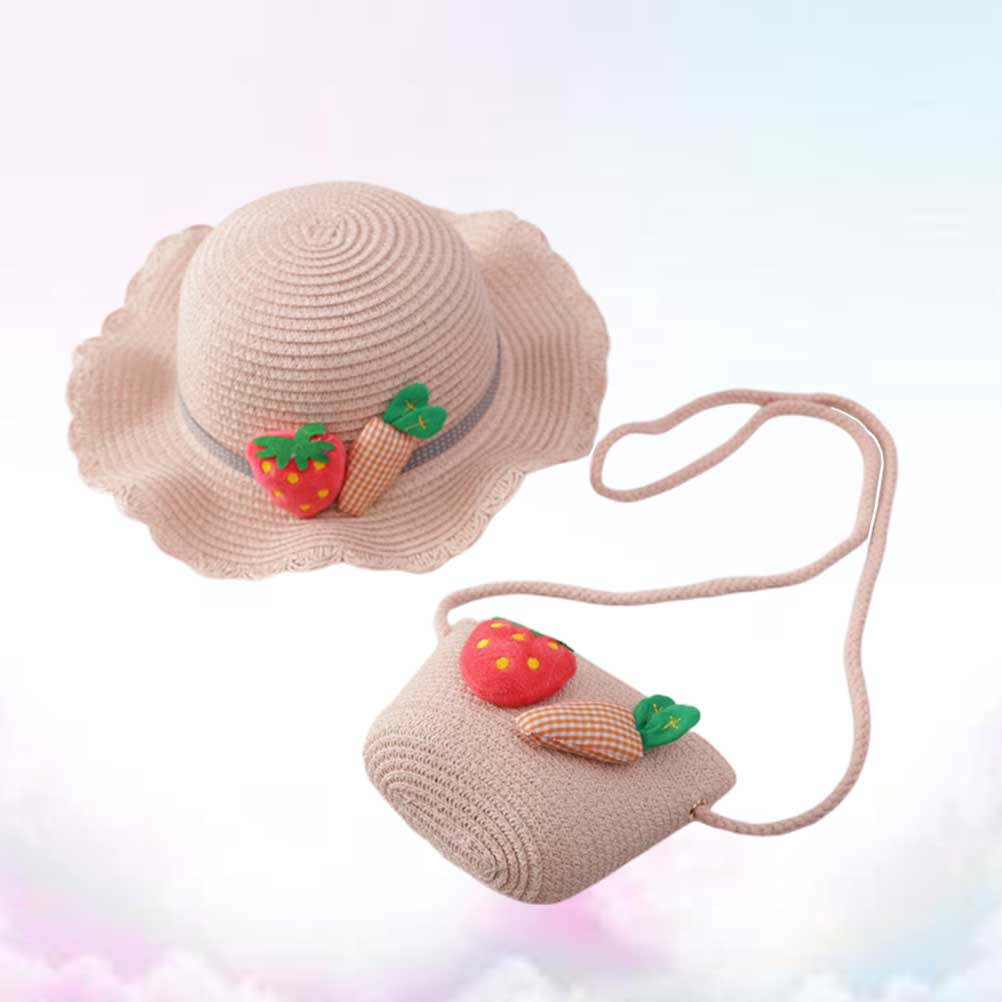 Beach Bag Straw - 1Set Topi Pelindung Matahari Anak Berbahan