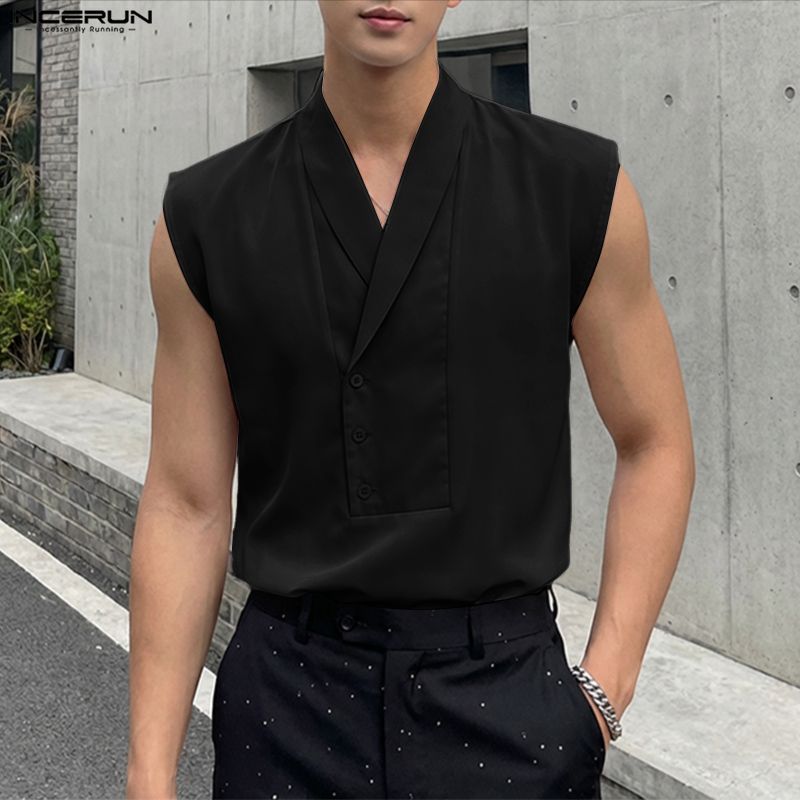 Summer Clothing Colors 2026 - INCERUN Tank Top Pria Warna Solid