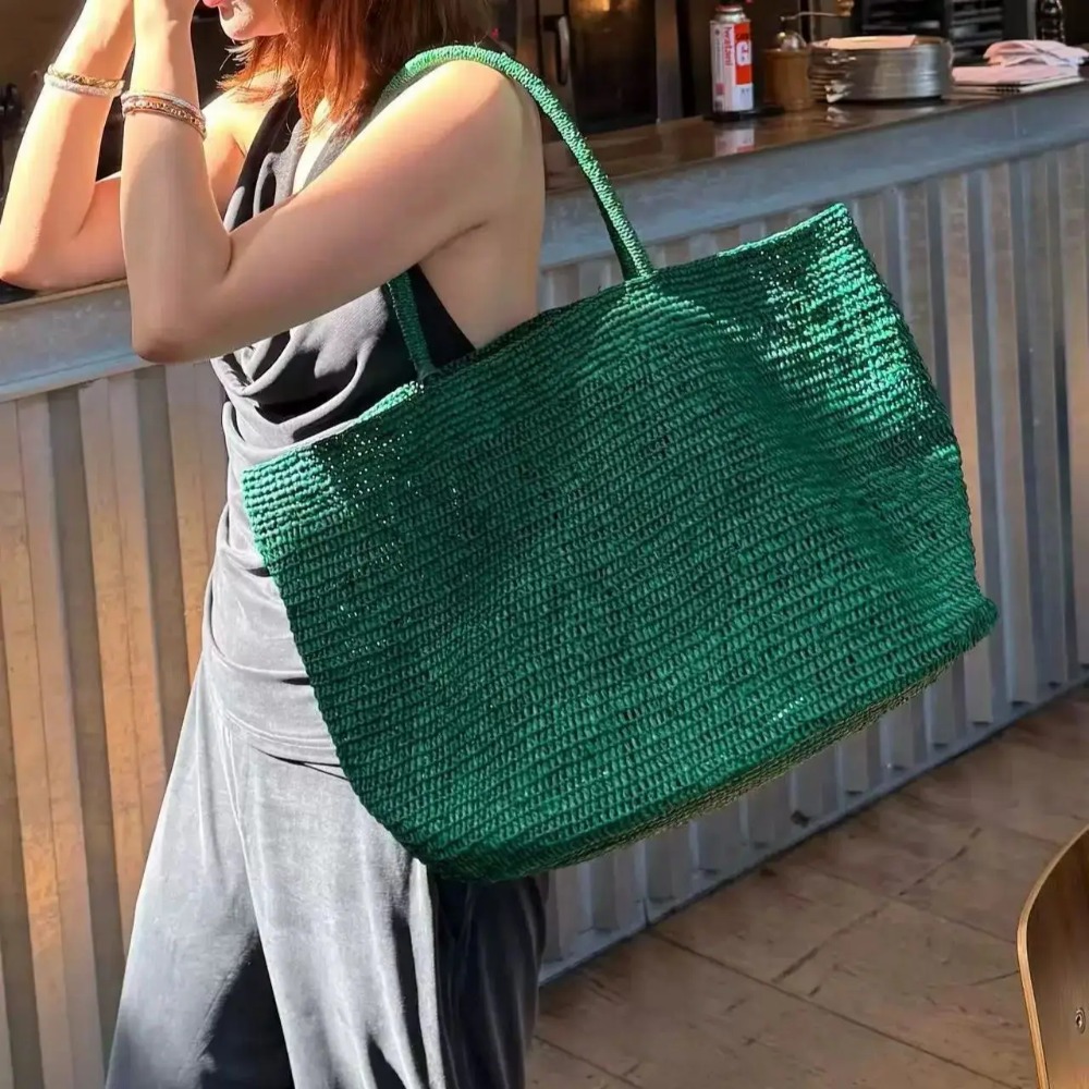 Beach Bag Straw - Tas Tote Rotan Anyaman Tangan Besar