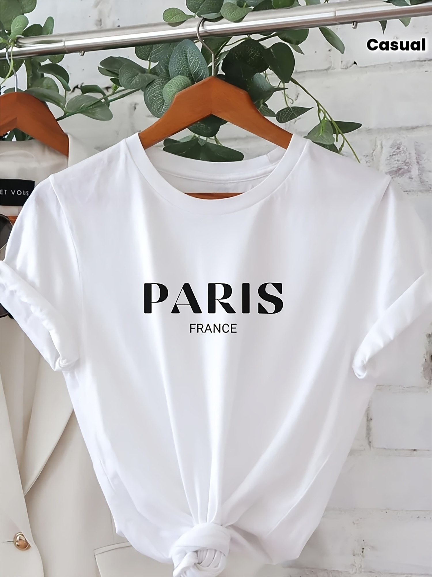 Summer Clothing In Paris - Kaos Wanita Kasual Lengan Pendek Kerah