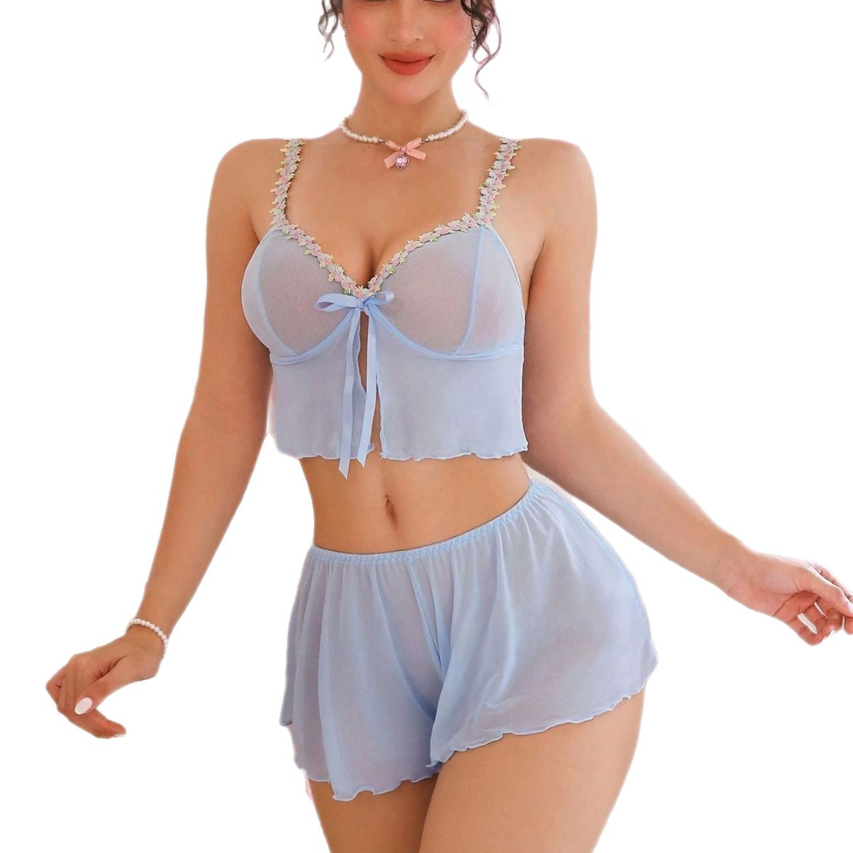 Summer Clothing Sets Women - 2 Set Pakaian Tidur Seksi Warna
