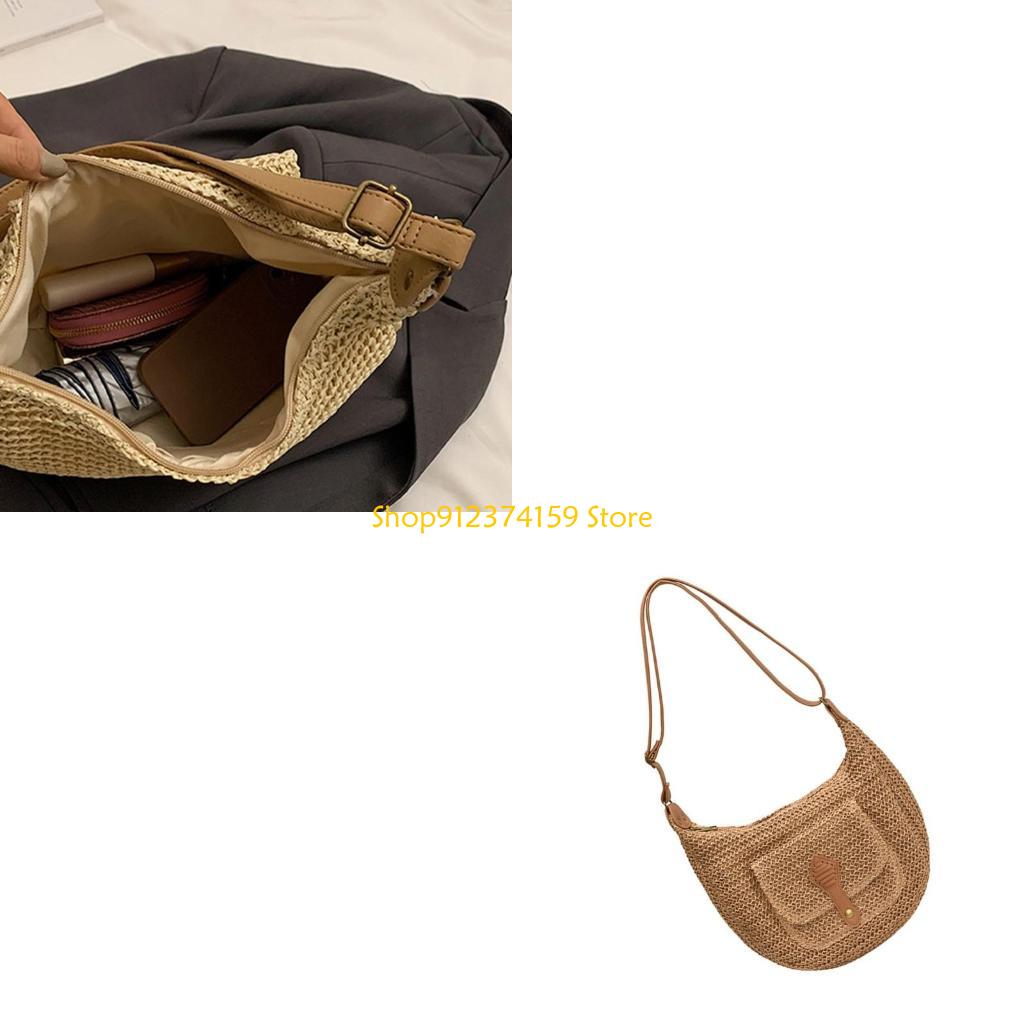 Beach Bag Straw - G5AE Tas Pantai Jerami Wanita Tas