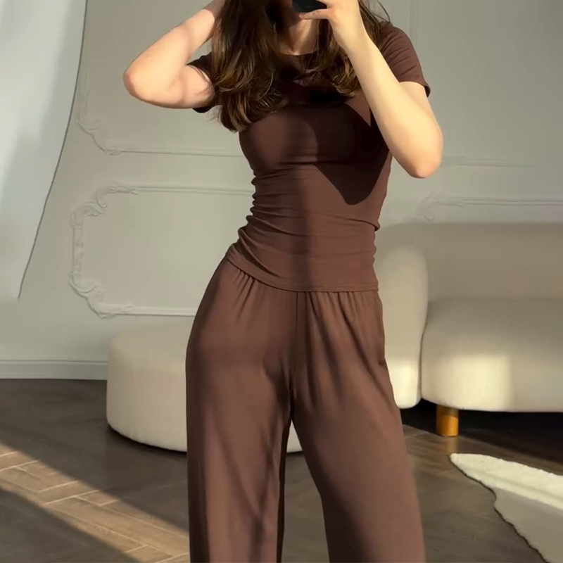 Summer House Clothing - Setelan Celana Panjang Kasual Kaus Lengan