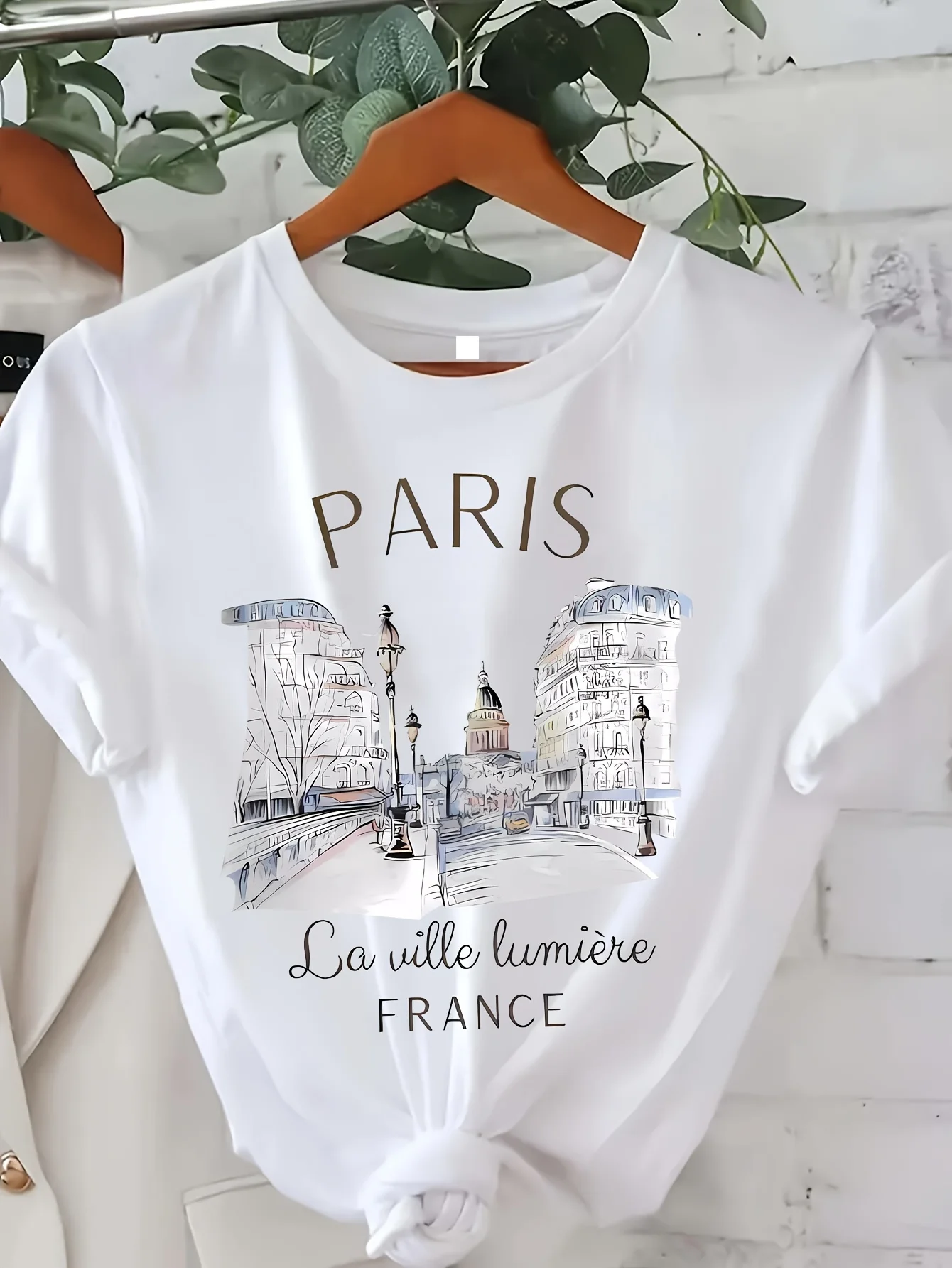 Summer Clothing In Paris - Kaos Grafis Fashion Cetak Paris Wanita,