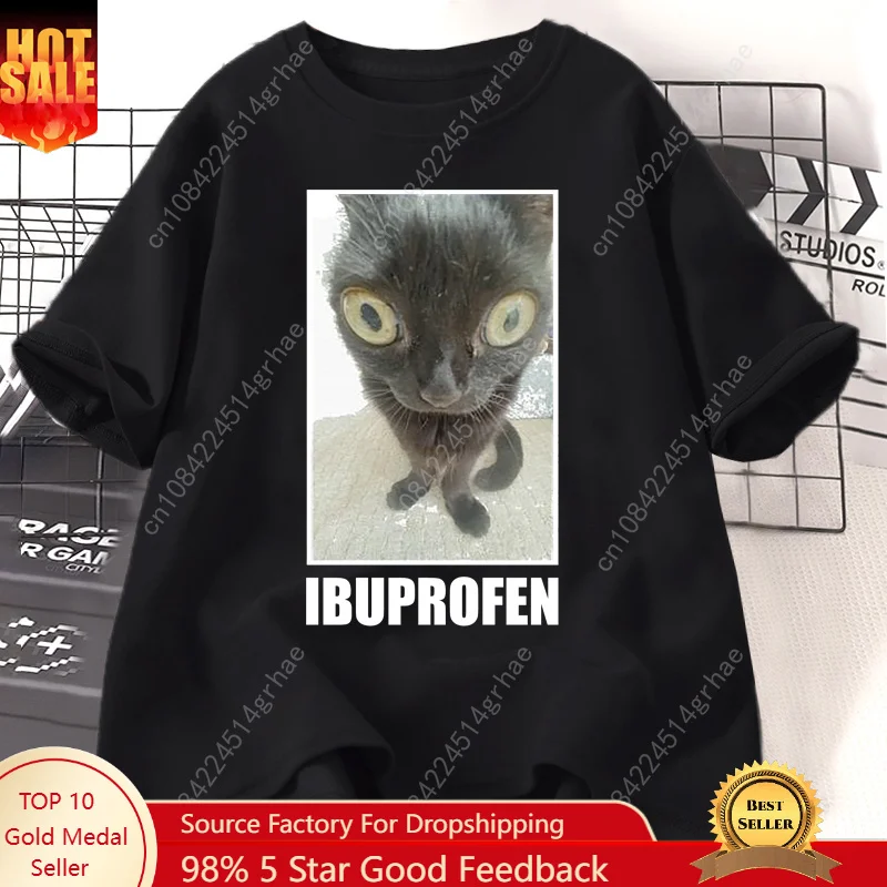 Yours Summer Clothing - Kaus Grafis Ibuprofen Kucing Lucu Pakaian
