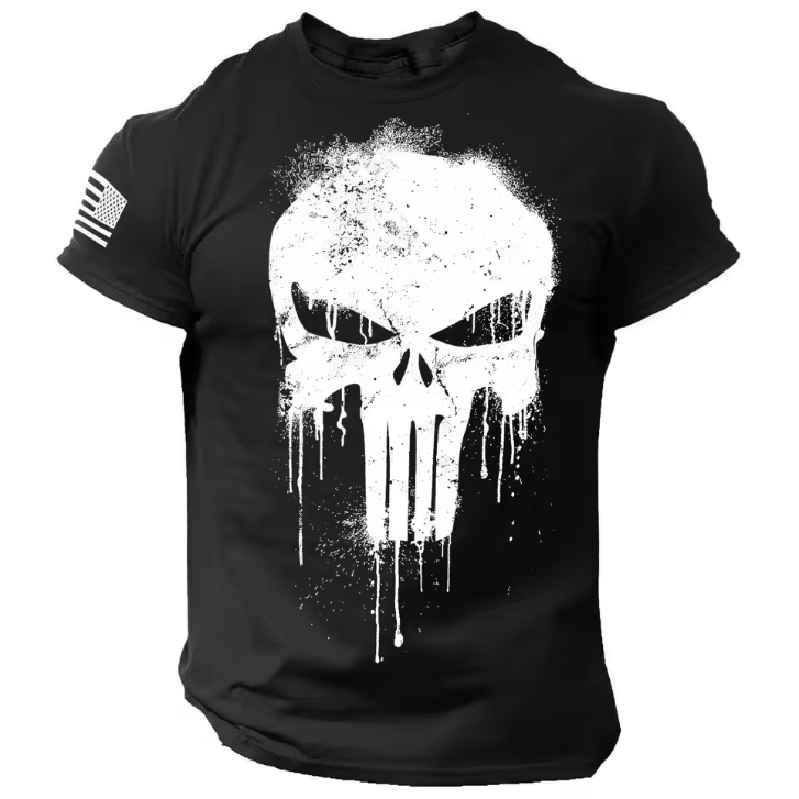 Summer Clothing Drop - Kaos Pria 3D Print Motif Tengkorak