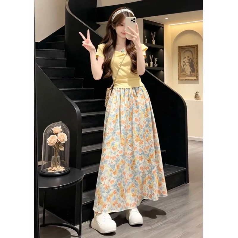 Japan Summer Clothing Women - Set atasan dan rok wanita Korea