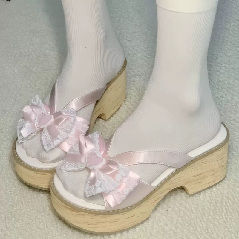 Summer Clothing Items - Sandal Platform Tebal Motif Kayu Sweet