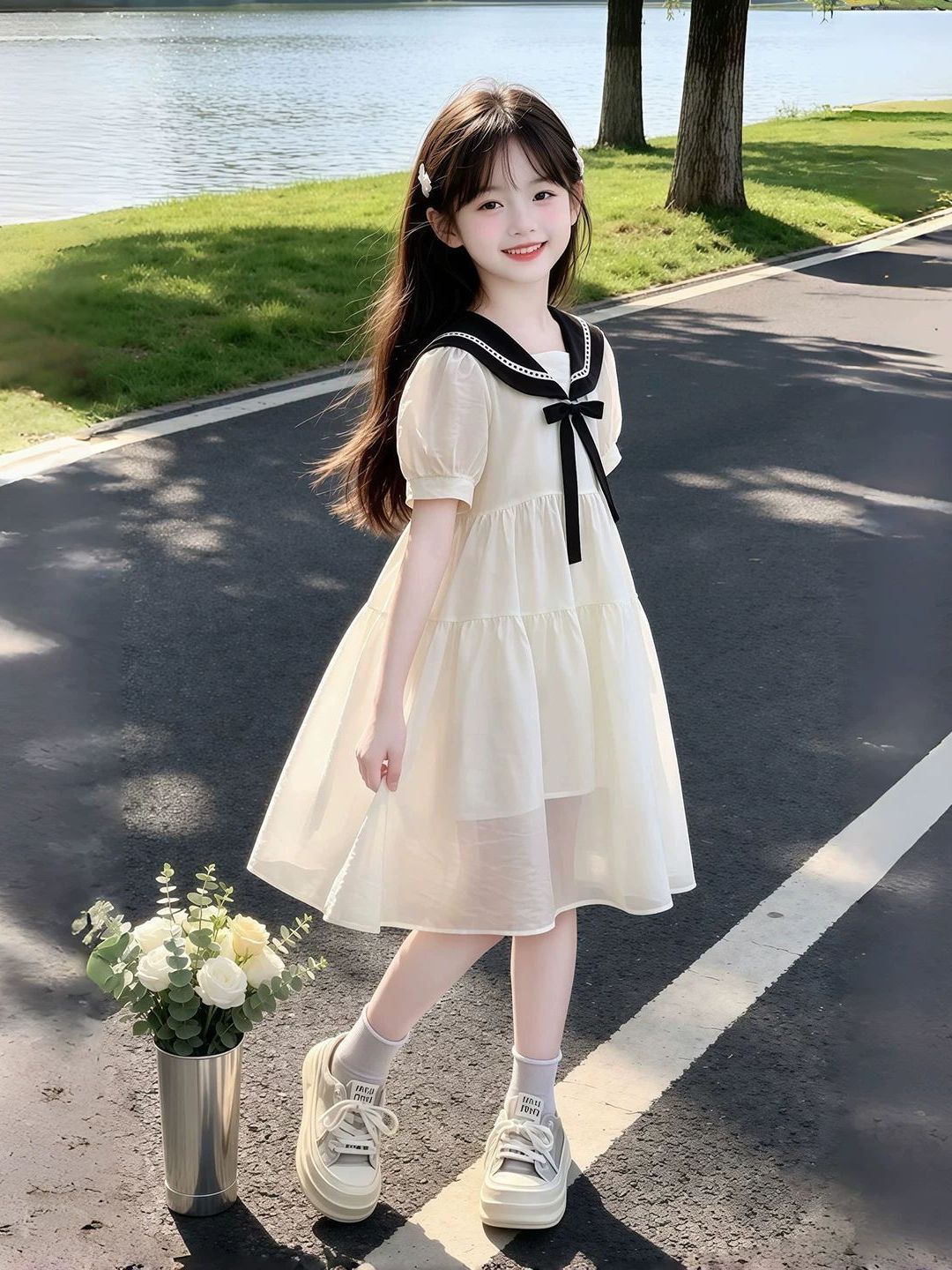 Summer Clothing Old Navy - Gaun Musim Panas Anak Perempuan Kerah