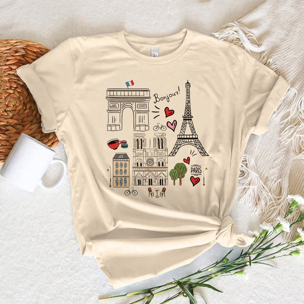 Summer Clothing In Paris - Kaos Wanita Motif Paris, Kaos Manga