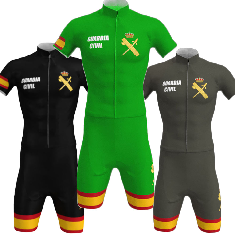 Summer Green Clothing - Civil Guard bersepeda Jersey 2024 pria,