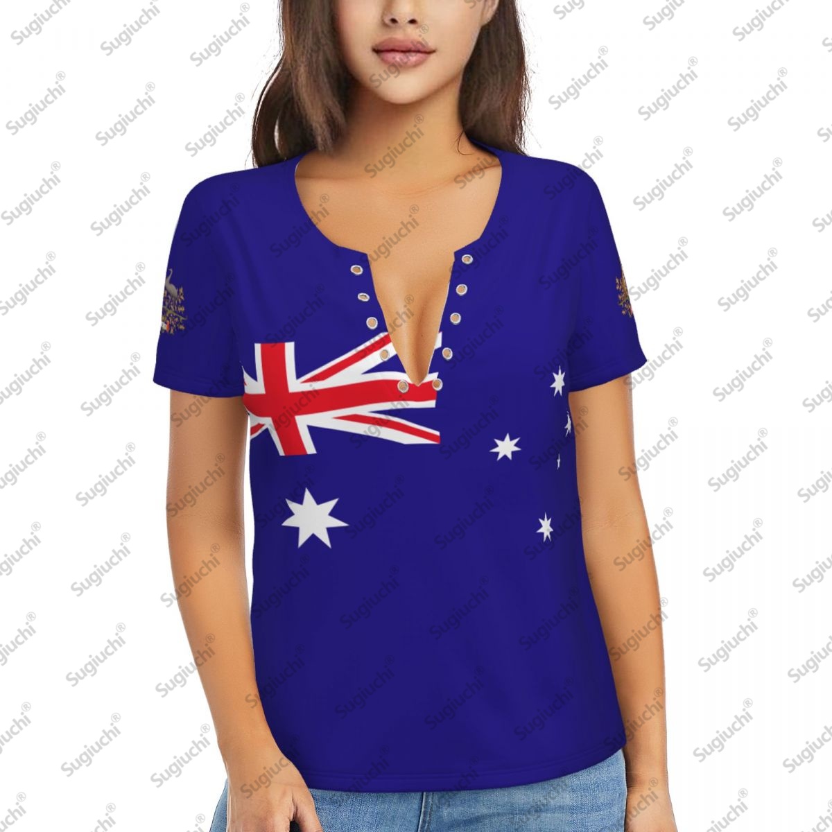 Summer Clothing Women Australia - Kaus Modis Lengan Pendek 3D Wanita