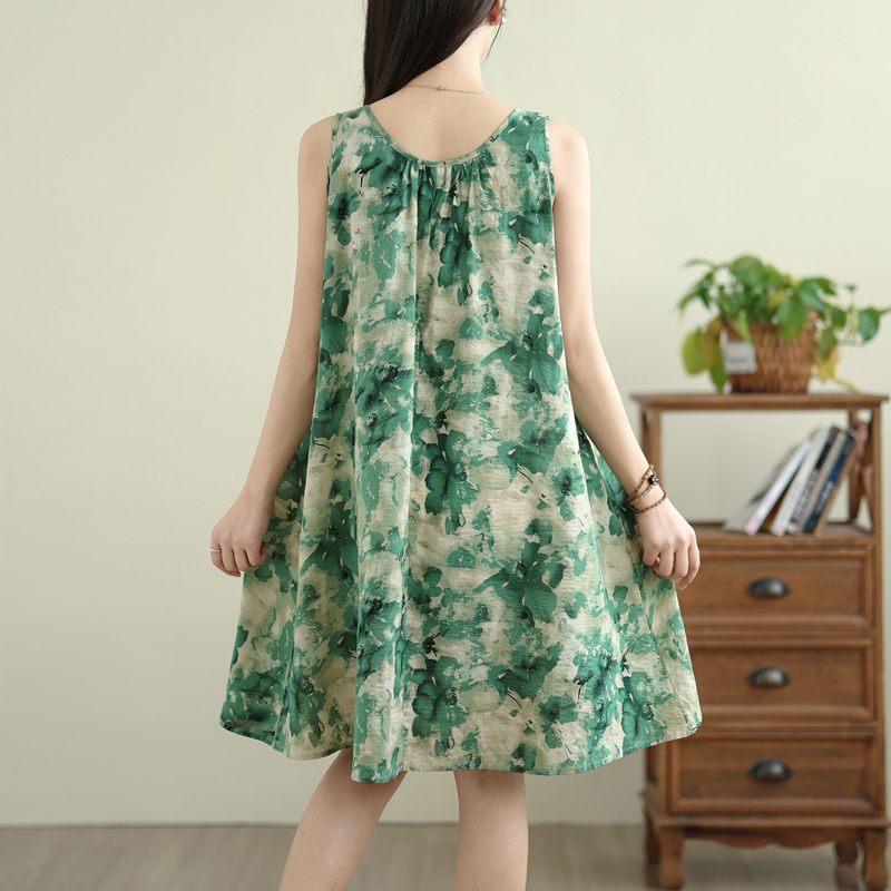 Gaun A-Line Tanpa Lengan Model - Summer Green Clothing ulasan dan harga