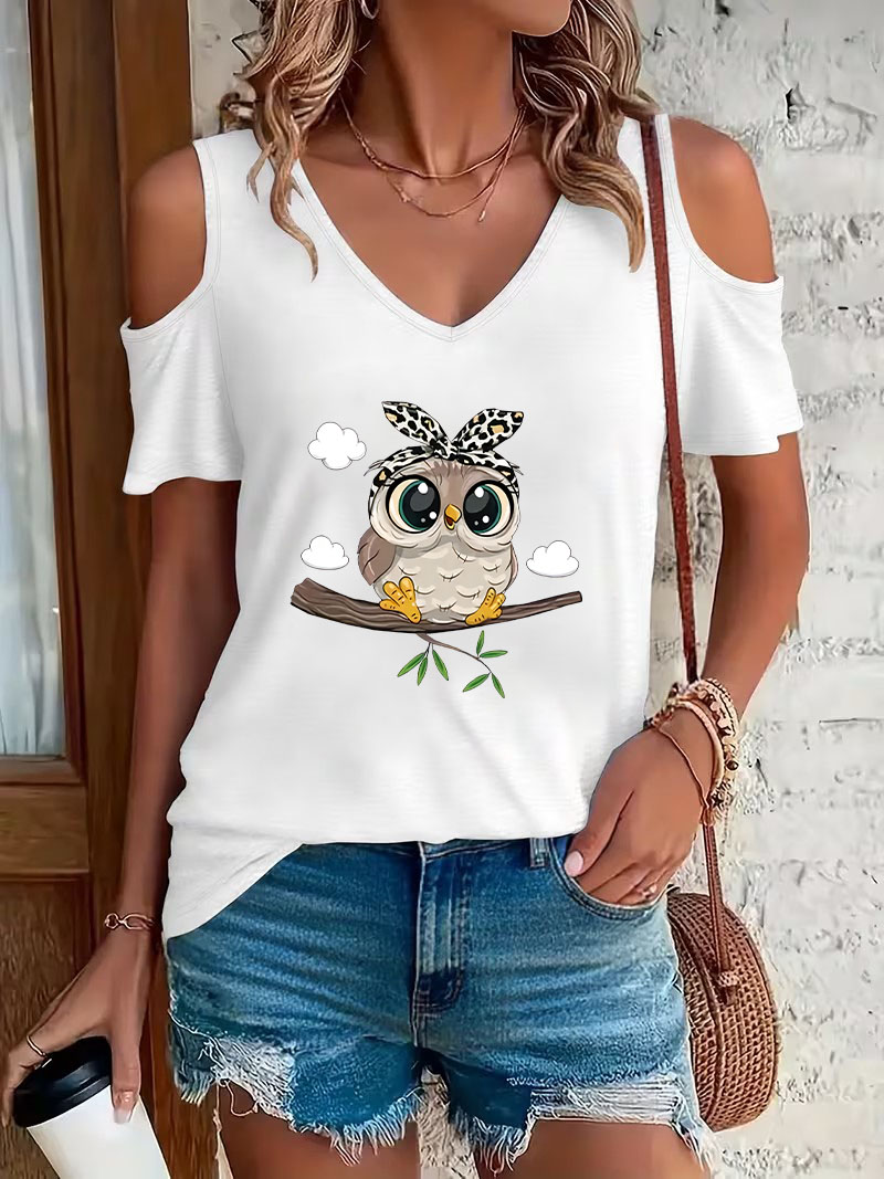 Kaos Wanita Trendy Motif Burun - Summer Clothing Drop ulasan dan harga