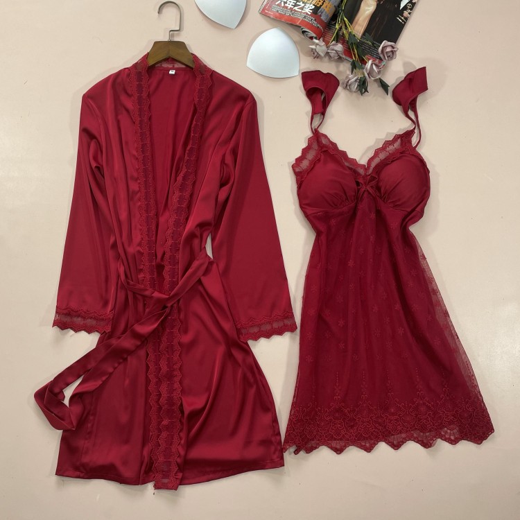2PCS Baju Tidur & Jubah Sesuai - Summer House Clothing ulasan dan harga
