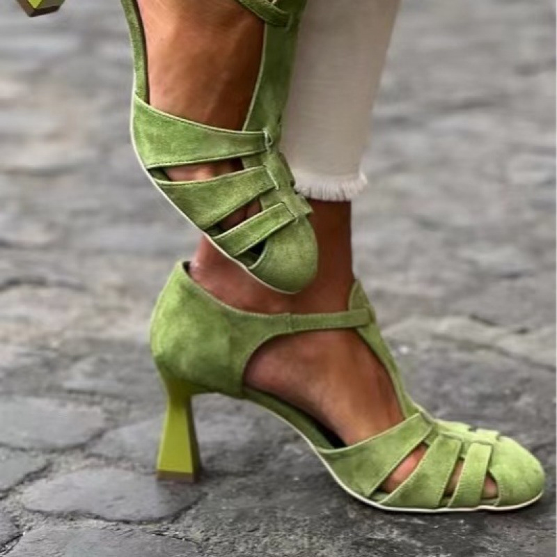 Sandal Wanita Hijau Suede Kitt - Summer Clothing Items ulasan dan harga