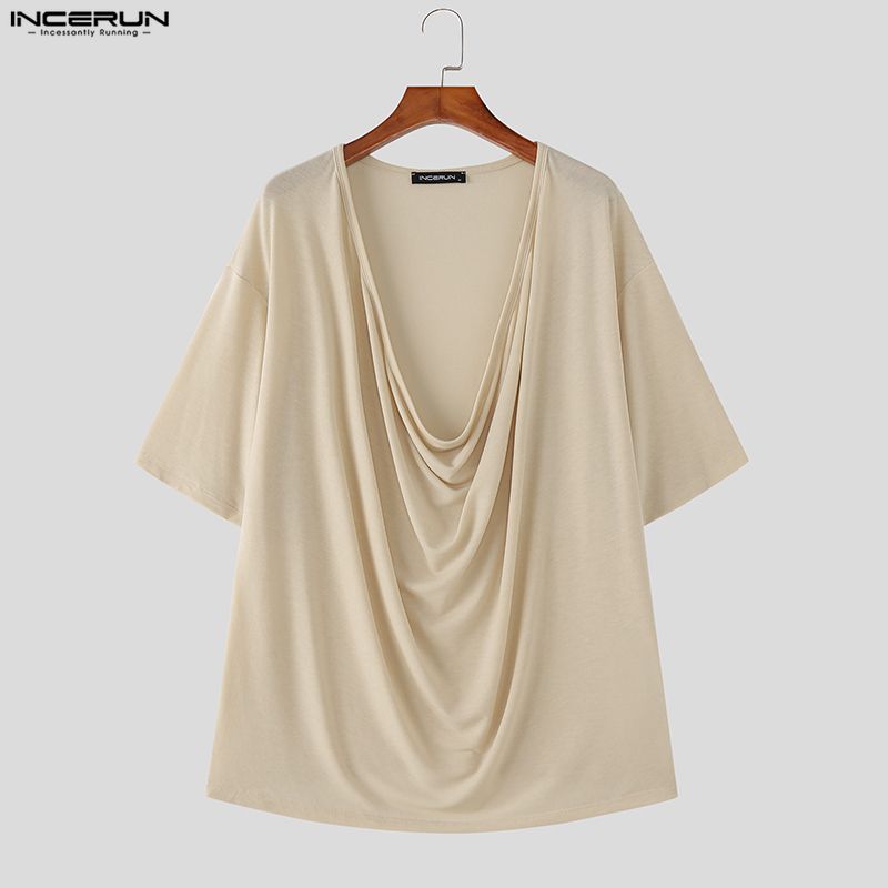 INCERUN Kaus Pria Warna Solid  - Summer Clothing Colors 2026 ulasan dan harga