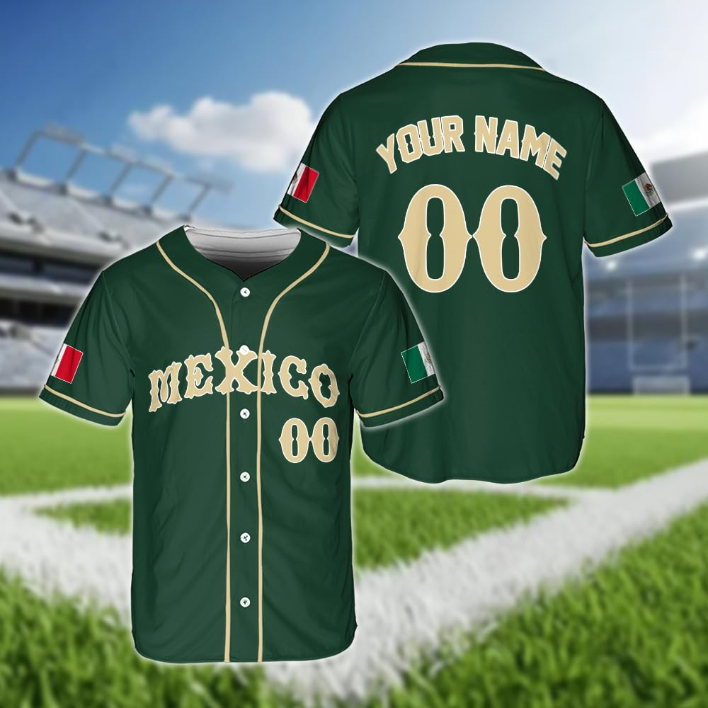 Jersey Bisbol Bendera Meksiko  - Summer Clothing Names ulasan dan harga