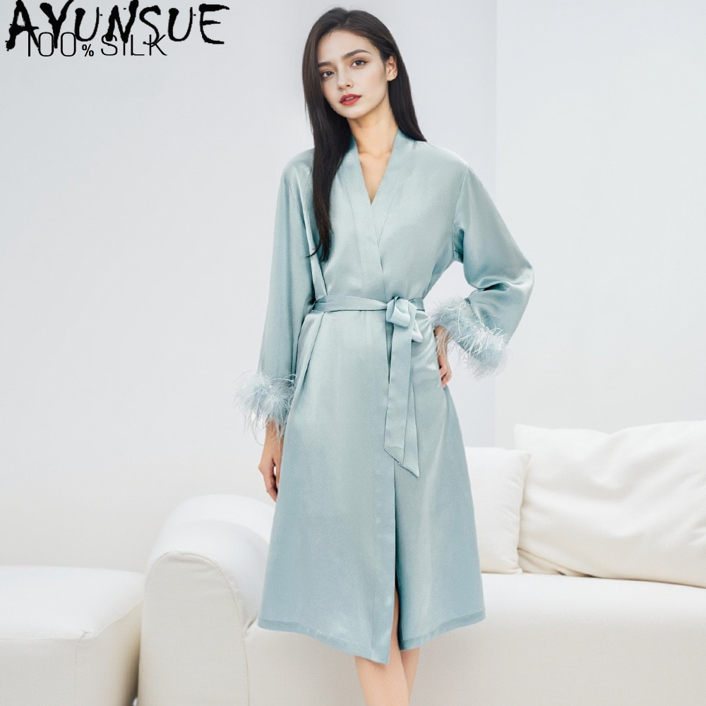 AYUNSUE Jubah Sutra Murbei Asl - Summer House Clothing ulasan dan harga