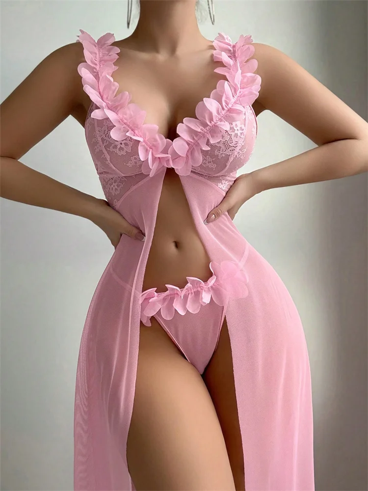 Gaun Tidur Transparan Berenda  - Summer Clothing Items ulasan dan harga