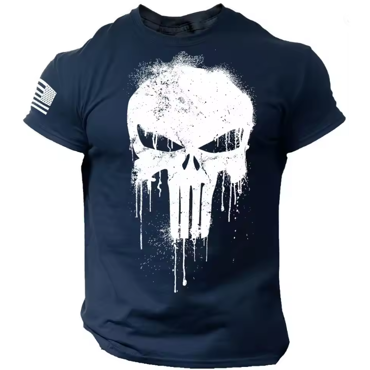 Kaos Pria 3D Print Motif Tengk - Summer Clothing Drop ulasan dan harga
