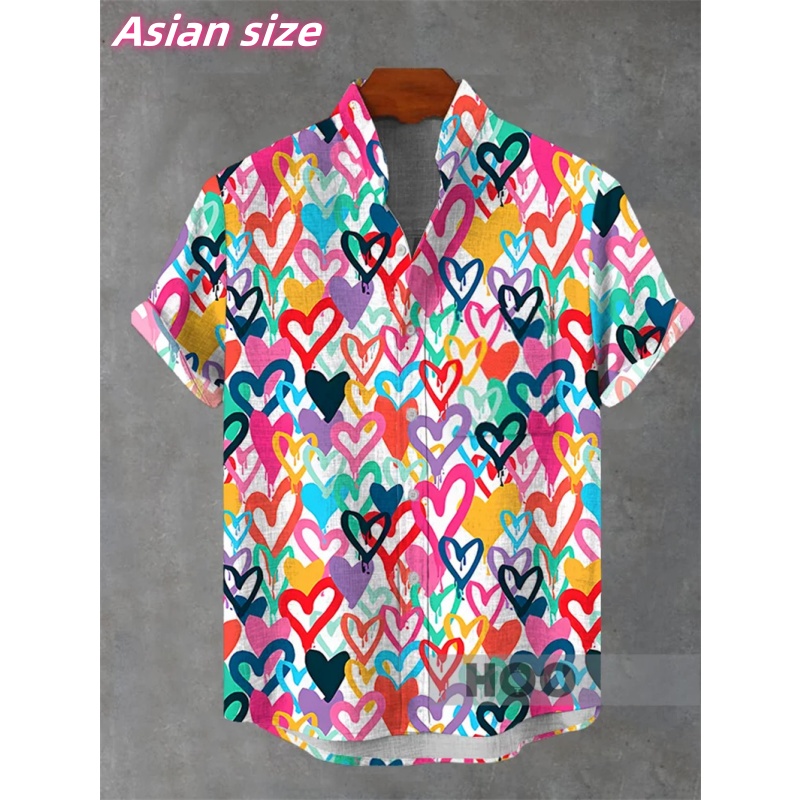 Kemeja Hawaii Grafis Cinta Geo - Summer Dog Clothing ulasan dan harga