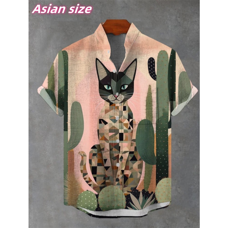 Kemeja Hawaii Grafis Cinta Geo - Summer Dog Clothing ulasan dan harga