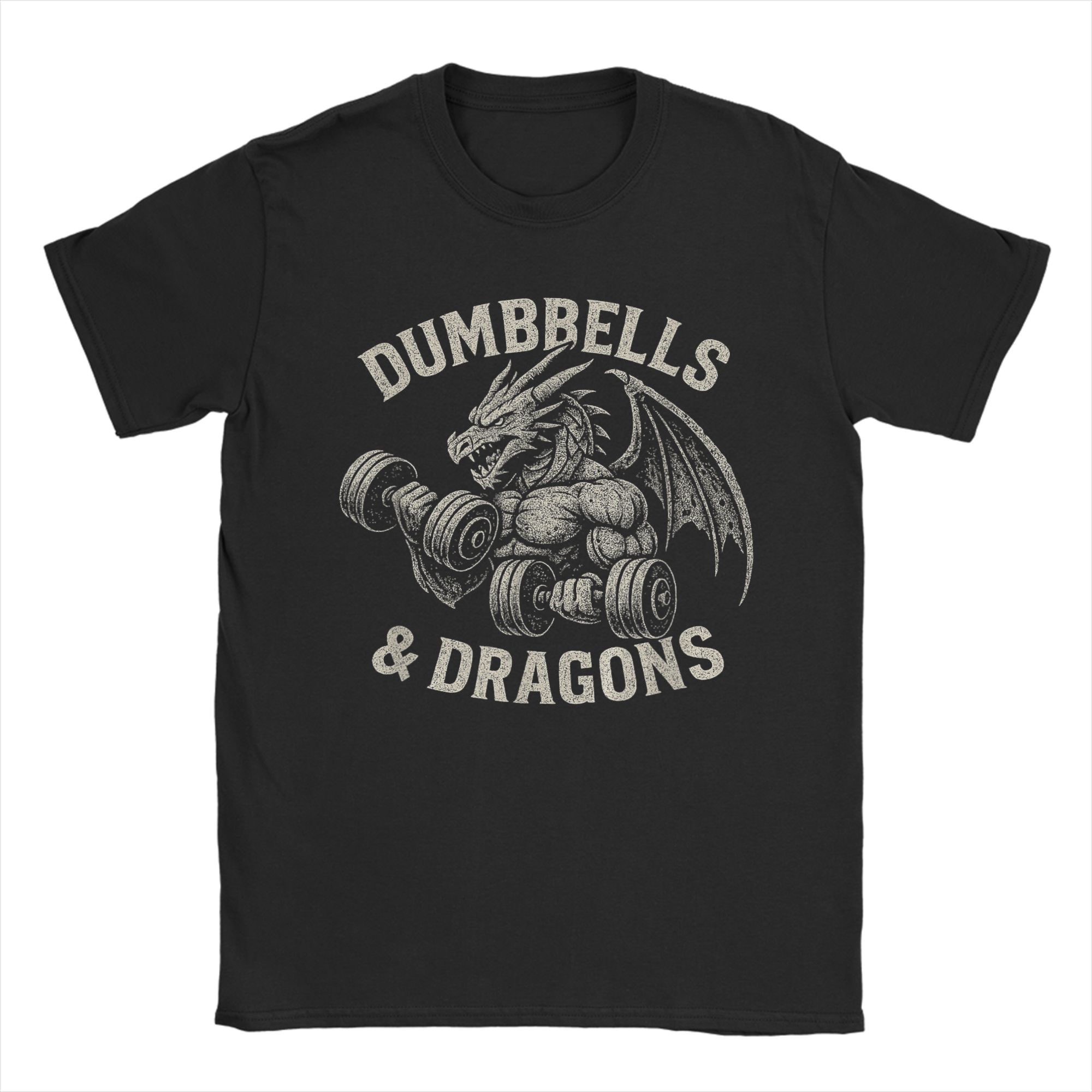 Kaos Gym Dumbbells and Dragons - Summer Clothing Ideas Men ulasan dan harga