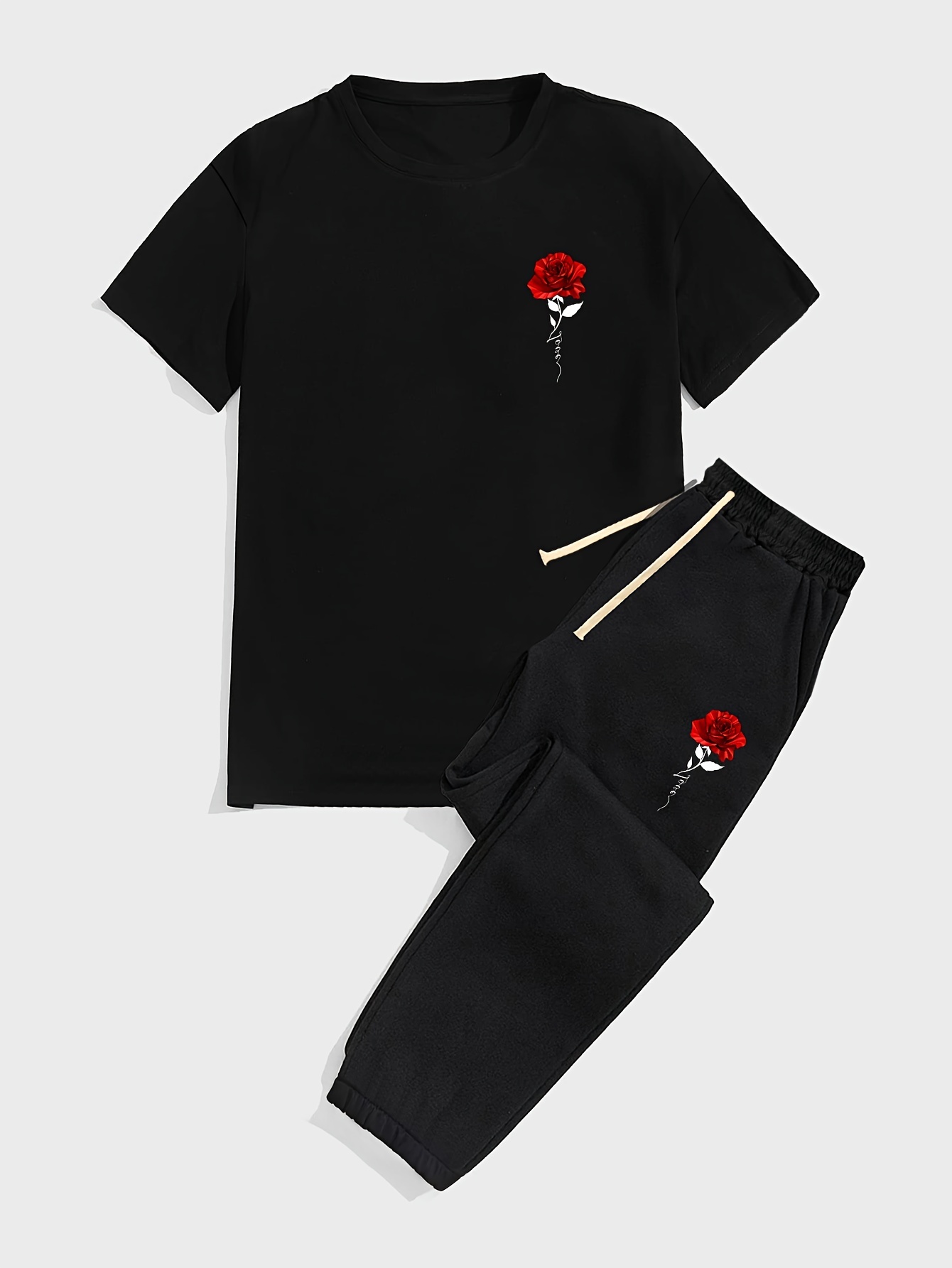 Celana kaus leher bulat bernap - Summer Rose Clothing ulasan dan harga