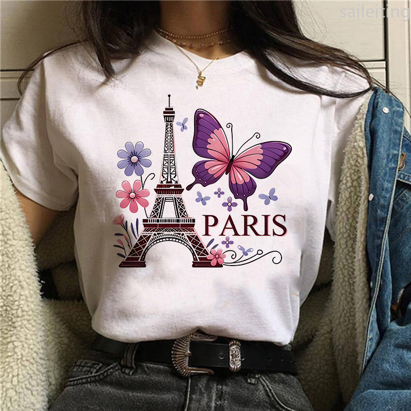 Kaus Gambar Cetak Desain Paris - Summer Clothing In Paris ulasan dan harga