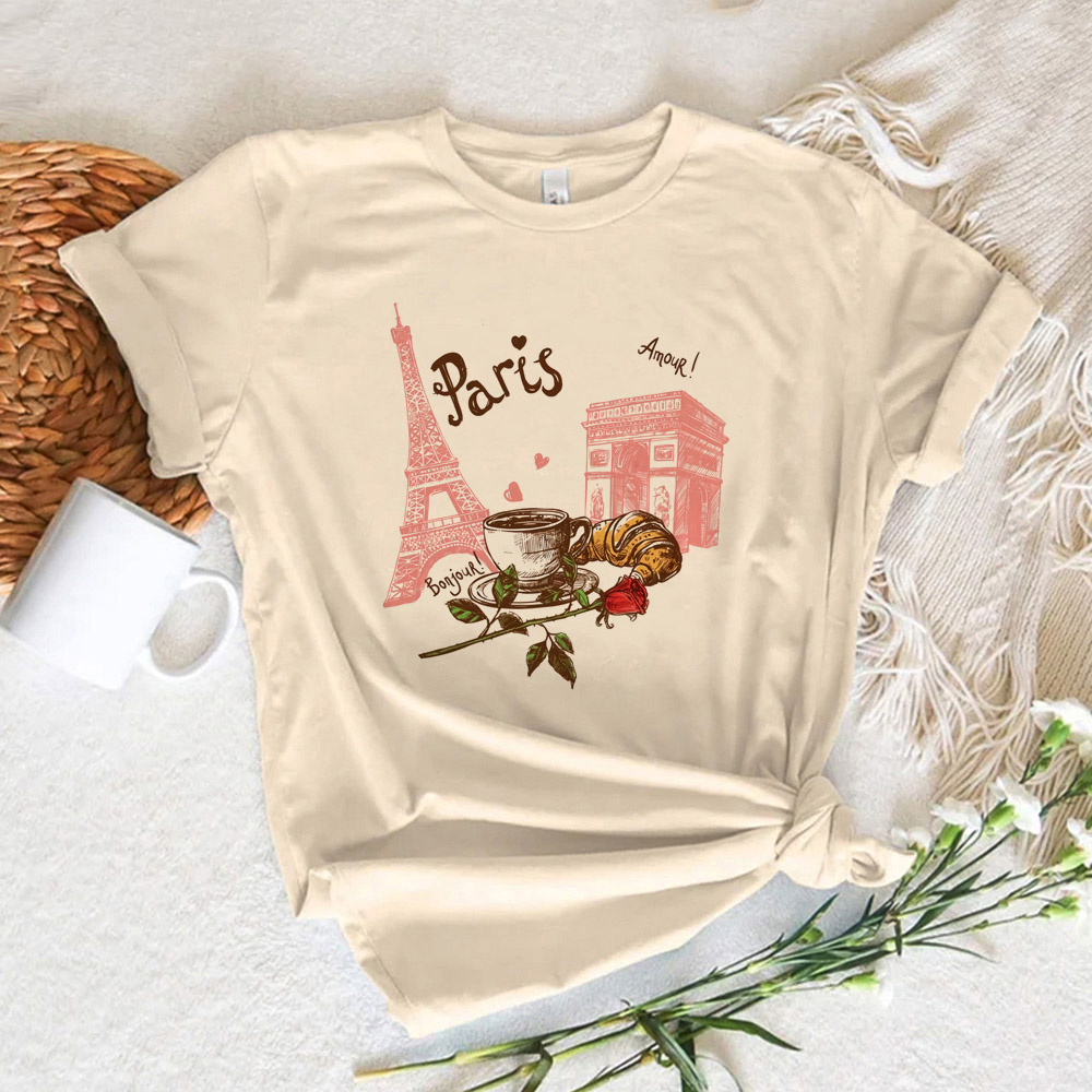 Kaos Wanita Motif Paris, Kaos  - Summer Clothing In Paris ulasan dan harga