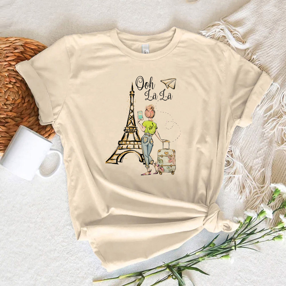 Kaos Wanita Motif Paris, Kaos  - Summer Clothing In Paris ulasan dan harga