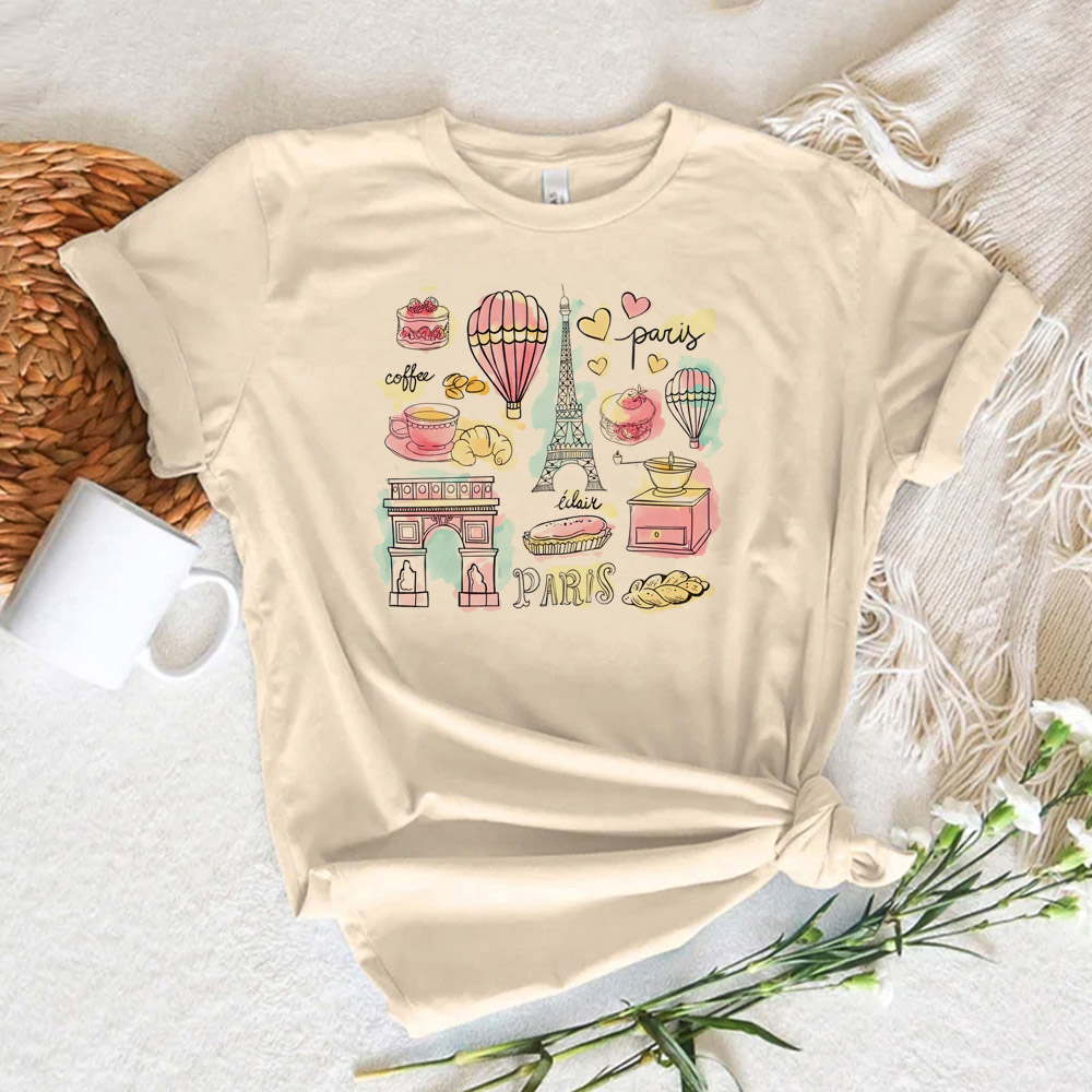 Kaos Wanita Motif Paris, Kaos  - Summer Clothing In Paris ulasan dan harga
