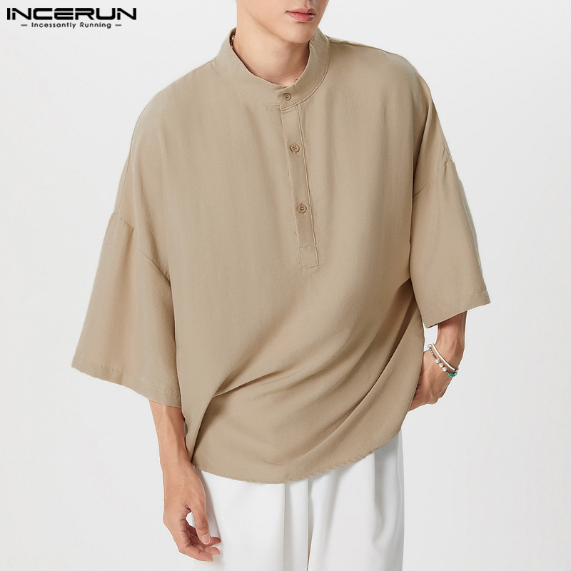 INCERUN Kemeja Pria Warna Soli - Summer Clothing Colors 2026 ulasan dan harga
