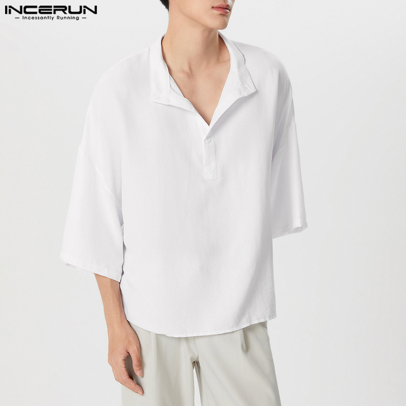 INCERUN Kemeja Pria Warna Soli - Summer Clothing Colors 2026 ulasan dan harga