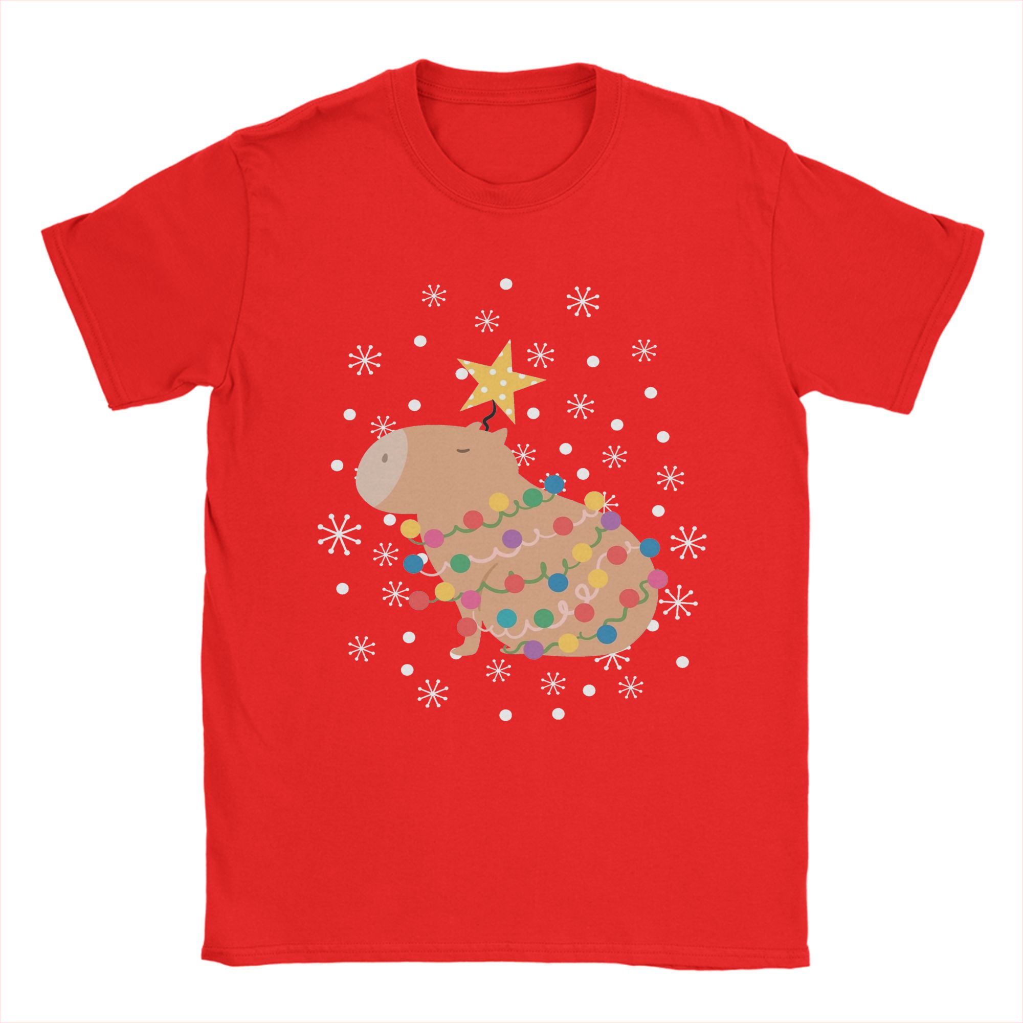 Kaos Pohon Natal Capybara untu - Summer Clothing Ideas Men ulasan dan harga