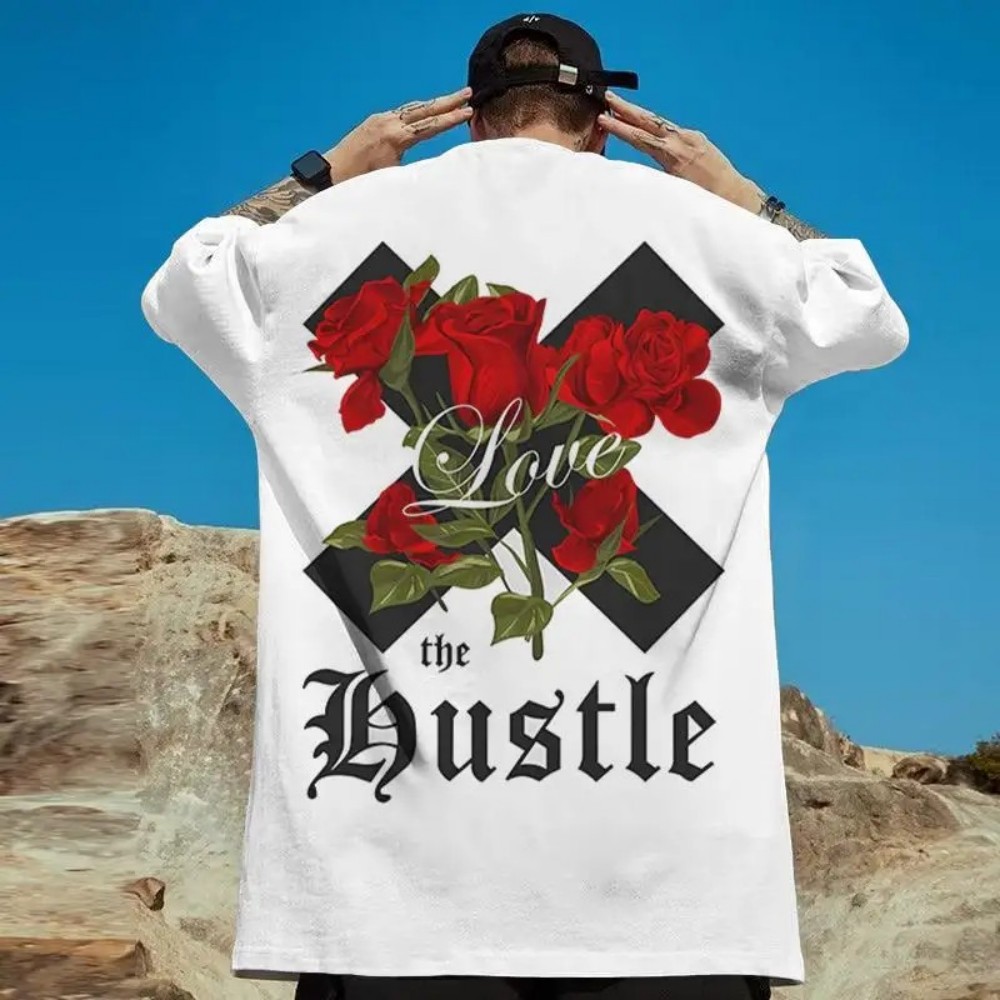 Kaos Pria Harajuku Motif Mawar - Summer Rose Clothing ulasan dan harga