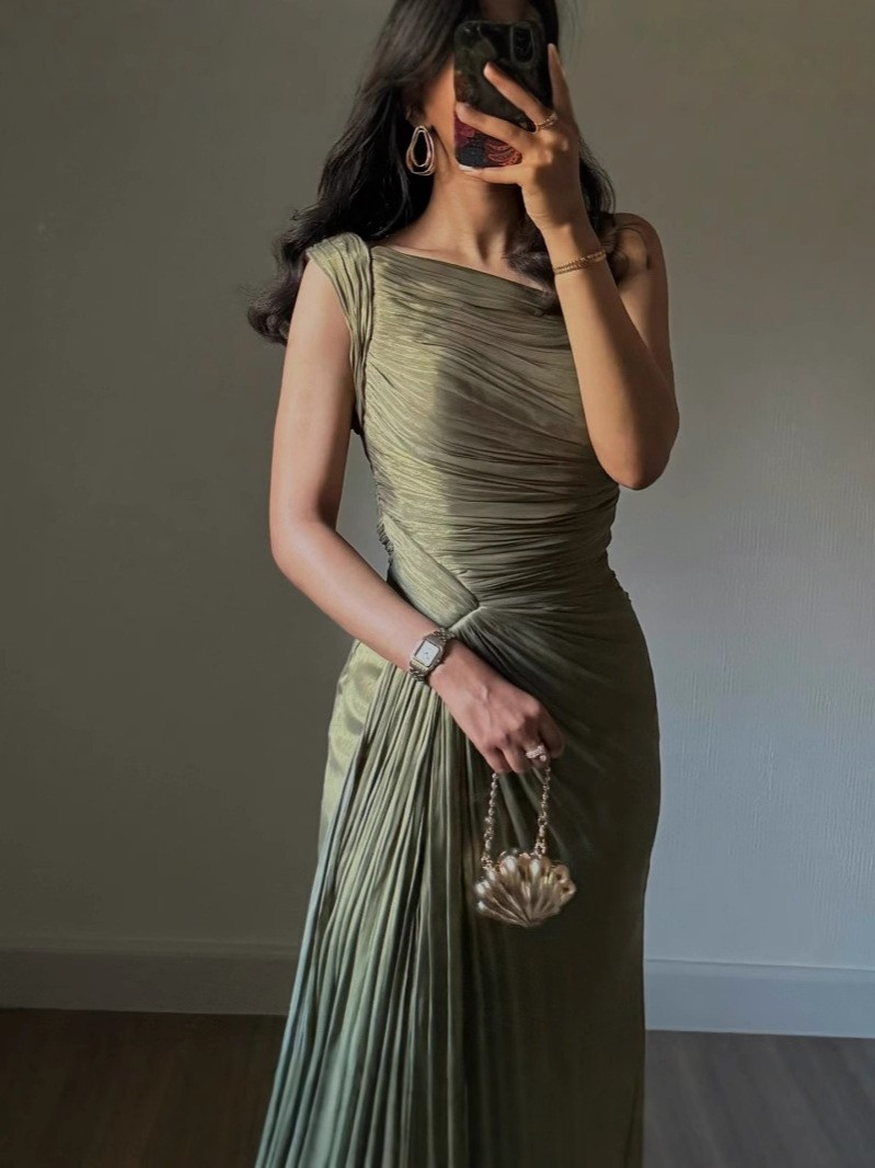 Gaun Pesta Mewah Maxi Wanita K - Summer Green Clothing ulasan dan harga