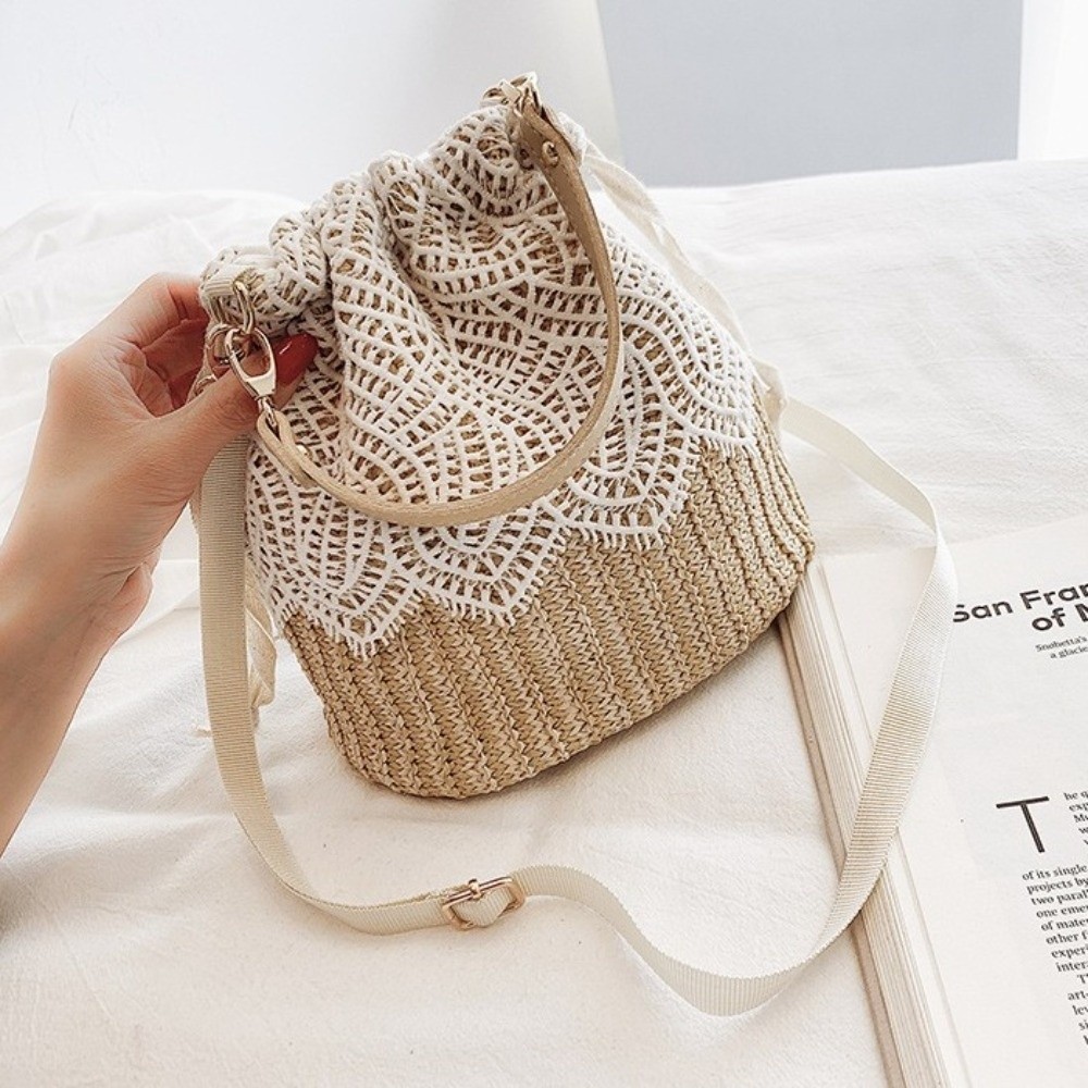Tas Bahu Jerami Renda Portabel - Beach Bag Straw ulasan dan harga